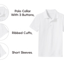 White (5-Pack) 20 10-Pack School Uniform Tagless Polo Tshirt for Little Boys & Big Boys